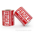 Étiquettes d'avertissement Stickers de manipulation fragile